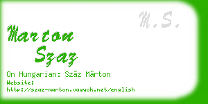 marton szaz business card